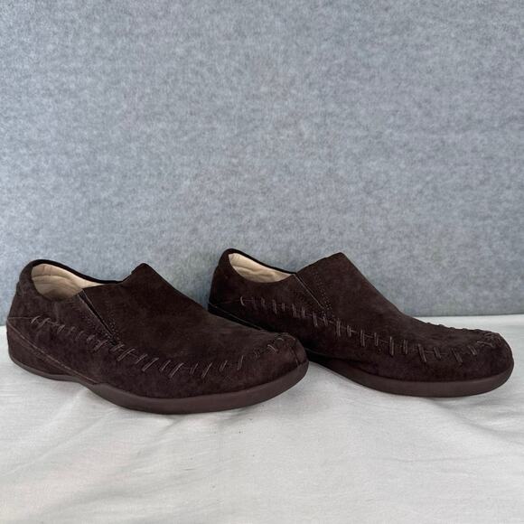 Merrell Women’s sz 9 Wild Senna Espresso Suede Slip On Moccasins Woven Comfort - Picture 1 of 10